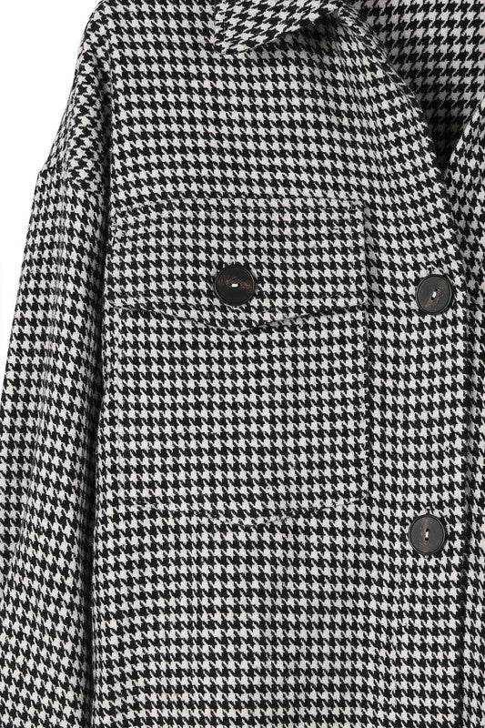 Hounds Tooth Long Shacket - Online Only