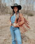 Jade by Jane Studded Fringe Faux Suede Jacket