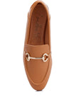 Talula Horsebit Embellished Faux Leather Loafers