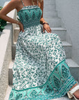 Floral Boho Shirred Cami Maxi Dress