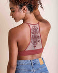Leto Accessories Tattoo Mesh Racerback Bralette - Online Only