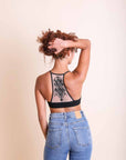 Leto Accessories Tattoo Mesh Racerback Bralette - Online Only