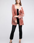 BiBi Shiny Velvet Peak Lapel Single Blazer