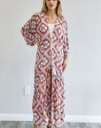 Davi & Dani Printed Long Sleeve Loose Kimono - Online Only