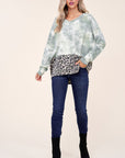 e Luna PLUS Cloud Tie Dye Cheetah Boxy Top