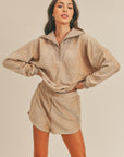 MABLE Corduroy Half Zip Top and Shorts Set