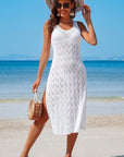 Side Split Crochet Coverup Long Beach Dress