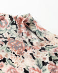 Floral Mesh Mock Neck Long Sleeve Top