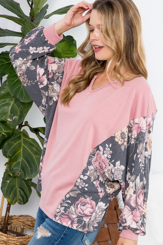 e Luna PLUS Floral Mixed Top