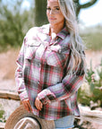 Plaid Flap Pocket Button-Up Shacket