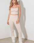 Le Lis Ribbed Crop Cami and High Waist Brushed Leggings Set