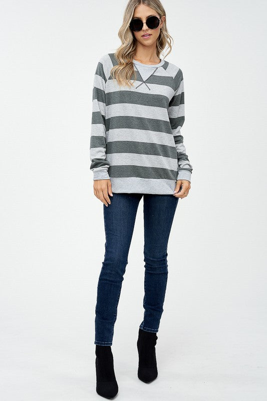 Big Stripe Sweatshirt Top