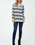 Big Stripe Sweatshirt Top - My Pampered Life Seattle