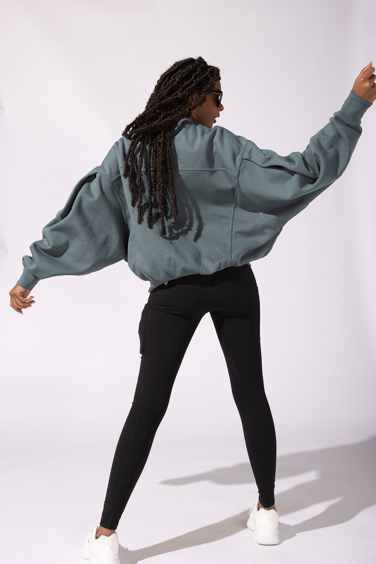 POPFLEX Full Size Brunch Sweater - Teal