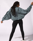 POPFLEX Full Size Brunch Sweater - Teal