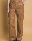 Love Tree PU Leather Cargo Pants