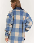 Davi & Dani Plaid Chest Pocket Detail Shacket