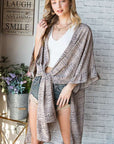 Jade By Jane Natural Geo Print Mid Sleeve Kimono