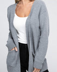 Zenana Melange Open Front Sweater Cardigan