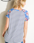 e Luna PLUS Striped Floral Mix Pocket Top