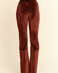 Davi & Dani Elastic Waist Knit Flare Pants