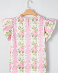 Floral Ruffle Short Sleeve Top