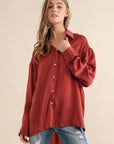 Light Satin Button Down Shirt