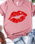 Red Lips Valentines Graphic Tee