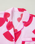 Pink Classic Heart Valentines Pajamas Set