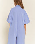 PLUS Jade by Jane Basic Collar Shirt Wide leg Jumpsuit