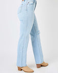 Judy Blue Full Size High Waist Distressed Straight Jeans