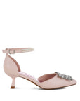 Onkana Diamante Brooch Kitten Heel Sandals