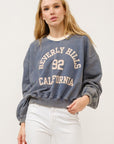 And The Why BEVERLY HILLS 92 CALIFORNIA Contrast Crop Sweatshirt