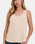 Zenana Curved Hem Round Neck Tank