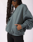 POPFLEX Full Size Brunch Sweater - Teal