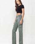 VERVET by Flying Monkey Mid Rise Straight Jeans with Cargo Pocket Detail