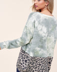 e Luna PLUS Cloud Tie Dye Cheetah Boxy Top