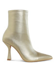 Farnak Metallic Pointed Toe Ankle Boots