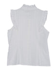 White Eyelet Blouse with Ruffle - Online Only