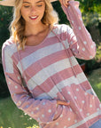 Plus Polka Dot Stripe Mix Sweatshirt - Online Only - My Pampered Life Seattle