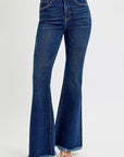 RISEN Tummy Control Frayed Hem Flare Jeans