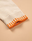 Pumpkin Floral Embroidered Round Neck Sweater