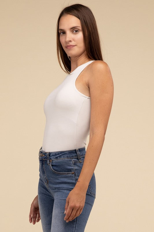 ZENANA Boat Neck Sleeveless Padded Bodysuit