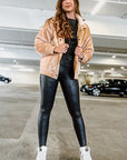 Chill Out Tan Velvet Puffer Jacket