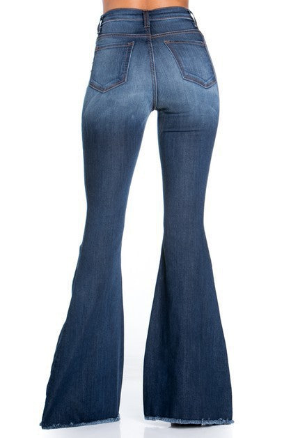 GJG Denim Logan Bell Bottom Jean in Dark - Inseam 32&quot;