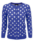 Polka Dot Jacquard 3/4 Sleeve Sweater Cardigan