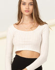 HYFVE Scoop Neck Long Sleeve Crop Top