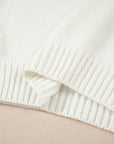 Western Bow Tie Boots Embroidered Drop Shoulder Sweater