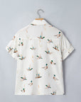 Mallard Button Flap Pocket Collared Blouse