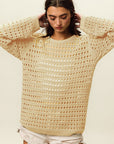 BiBi Round Neck Openwork Knit Cover Up